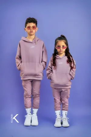 Oversized Hoodie & Tapered Skinny Joggers Set in Purple Rain