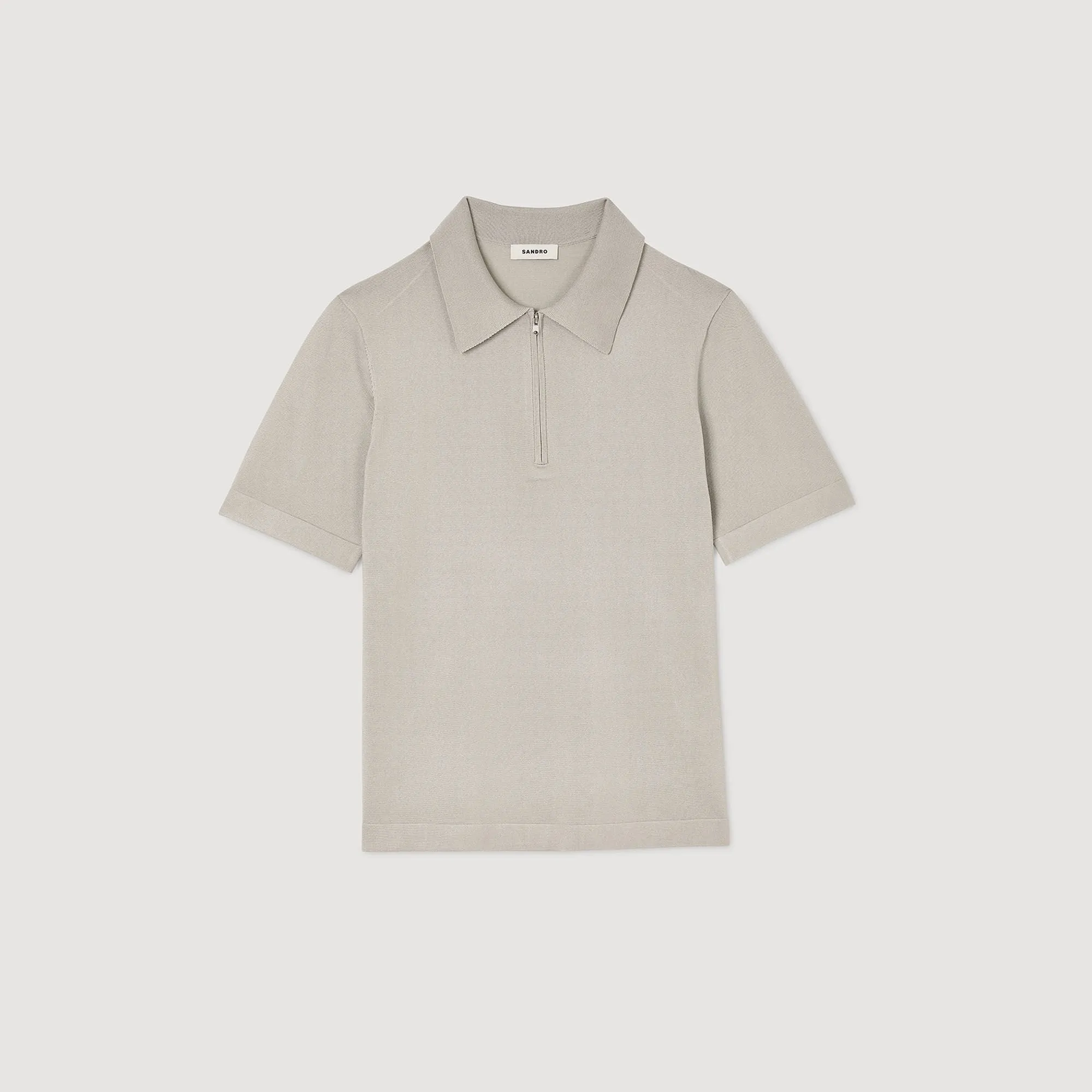 Pablo Zip Knitted Polo Shirt With Zip Collar Steel