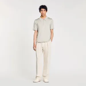 Pablo Zip Knitted Polo Shirt With Zip Collar Steel