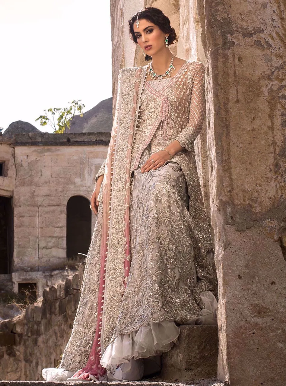 Pakistani Bridal Lehnga with Angrakha style  for Wedding #J5175