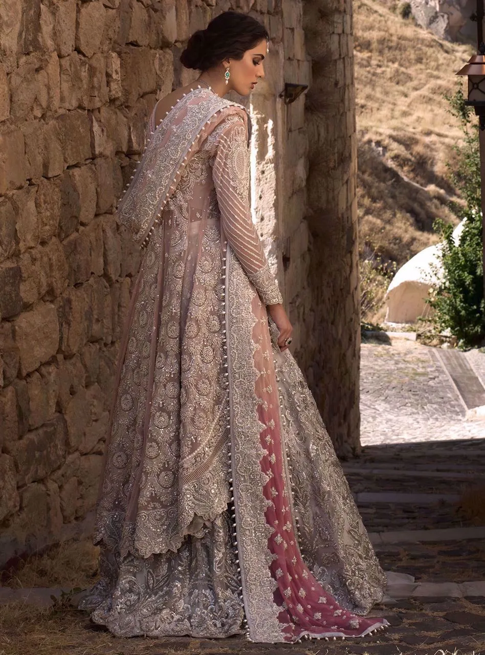 Pakistani Bridal Lehnga with Angrakha style  for Wedding #J5175