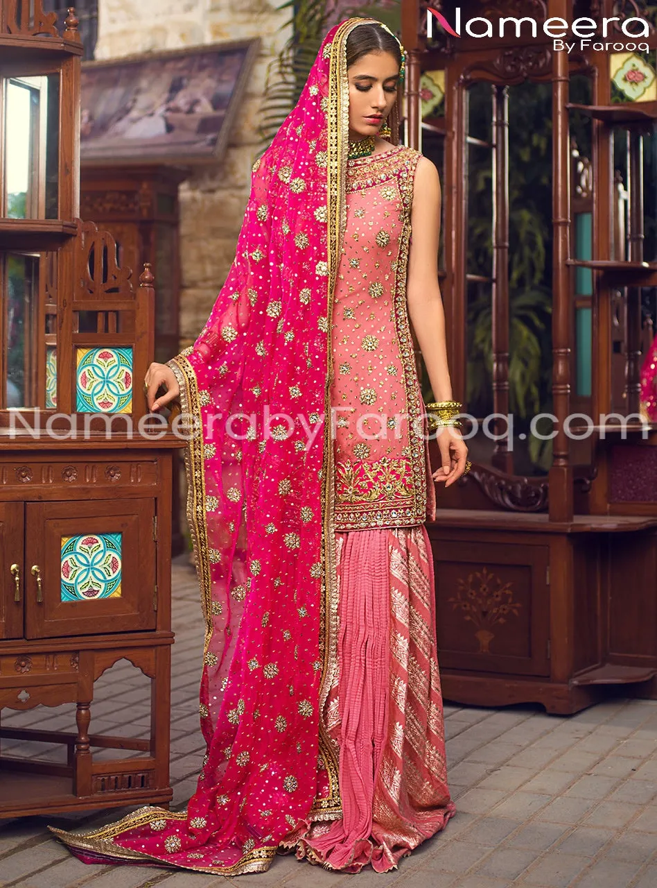 Pakistani Bridal Nikah Gharara with Embroidery #BR03