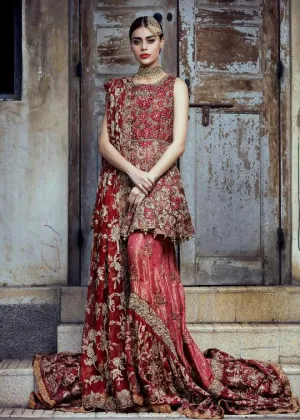 Pakistani Bridal Red Wedding Outfit #C2041