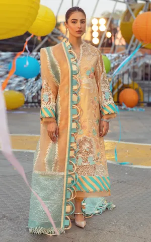 Pakistani Eid Dresses in Cream Color Salwar Kameez