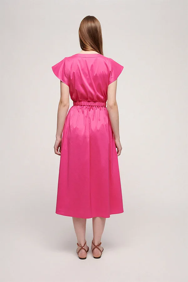 PEPE V-NECK RUFFLED SHIRT DRESS