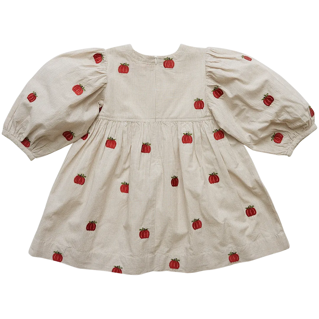 Pink Chicken Pumpkin Embroidery Girls Bea Dress
