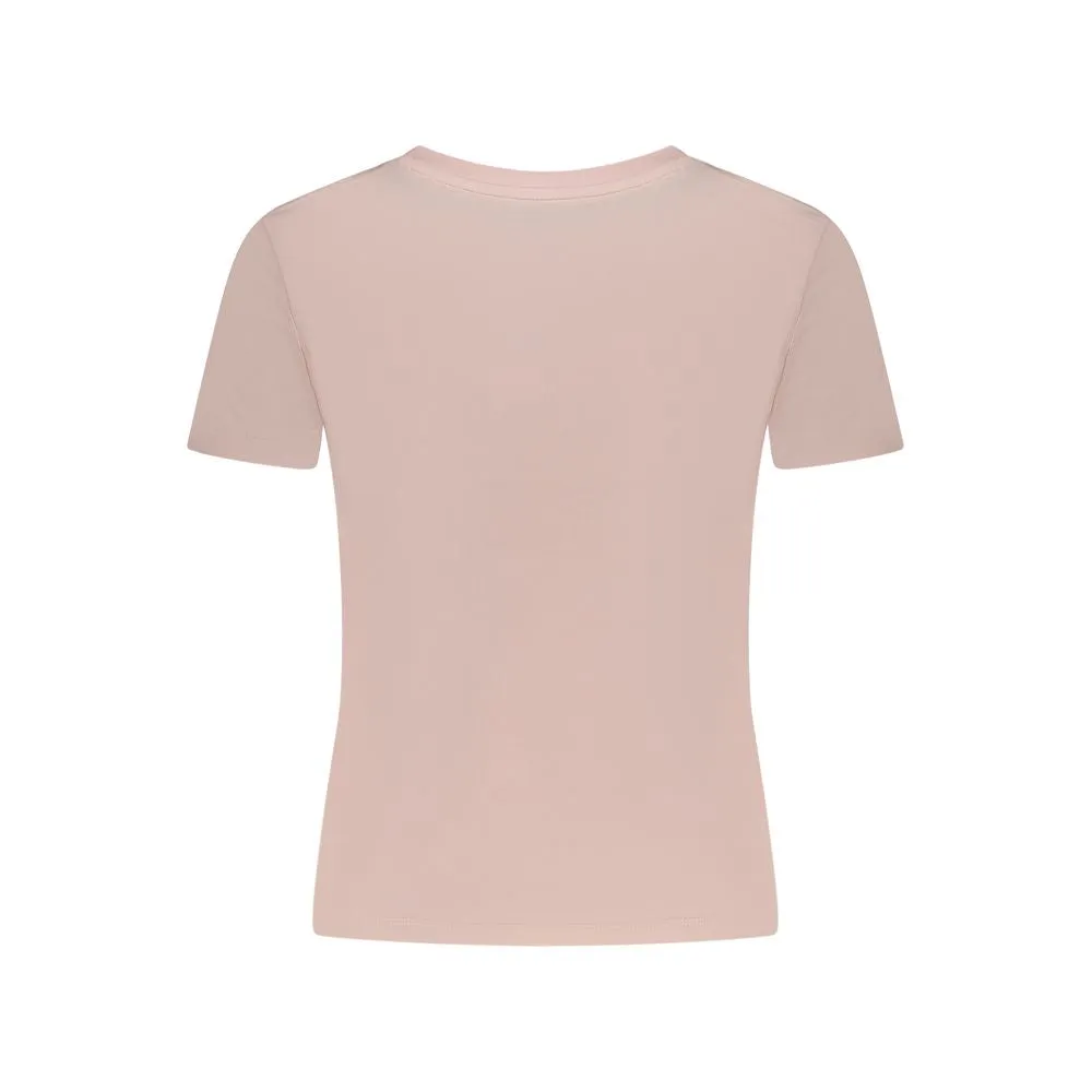 Pink Cotton Women T-Shirt