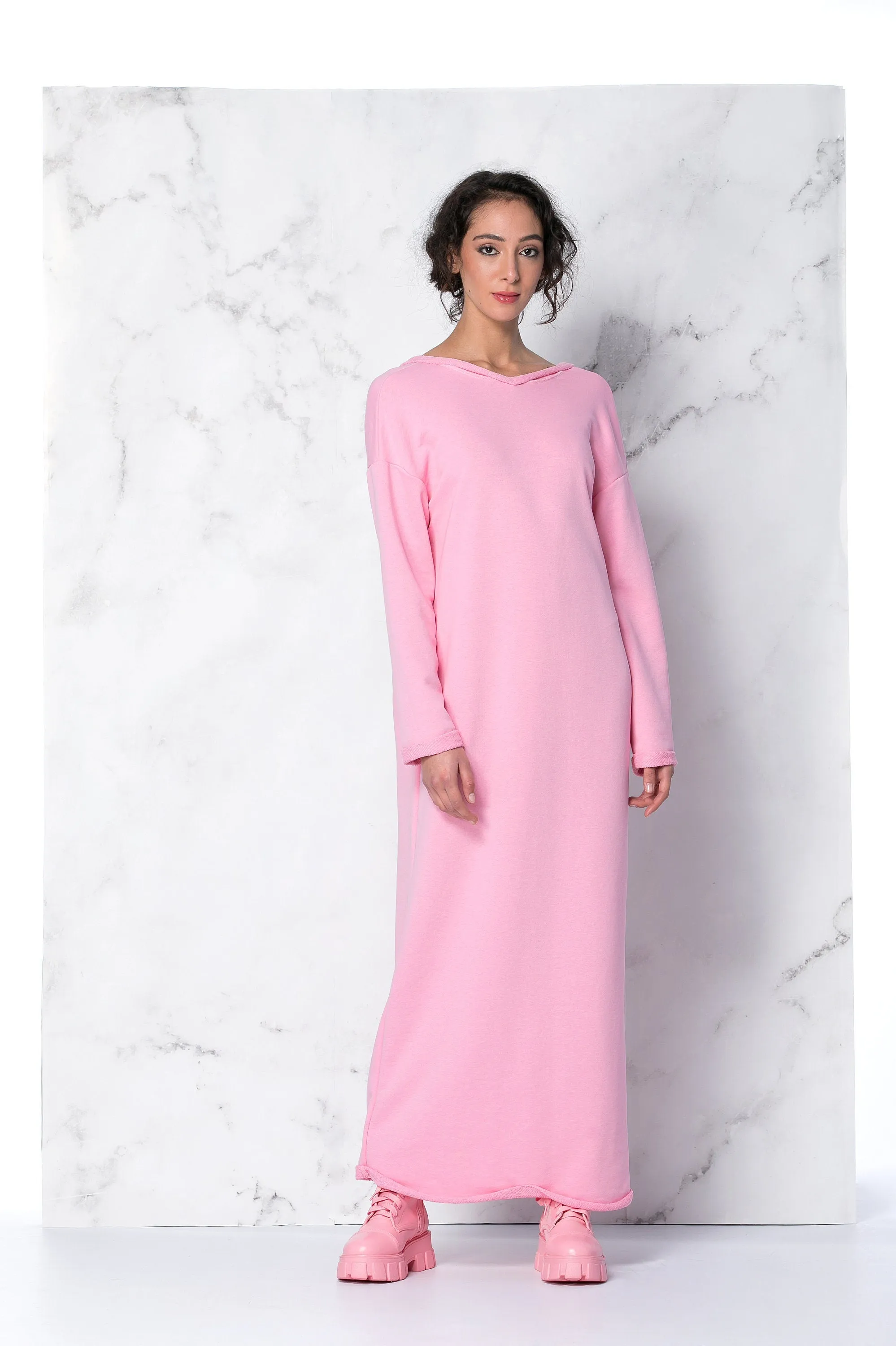 Pink Dress Women, Backless Caftan Dress, Loungewear Dress, Maxi Dress, Cut Out Dress, Avant Garde Dress, Extravagant Dress, Kaftan Dress