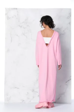 Pink Dress Women, Backless Caftan Dress, Loungewear Dress, Maxi Dress, Cut Out Dress, Avant Garde Dress, Extravagant Dress, Kaftan Dress