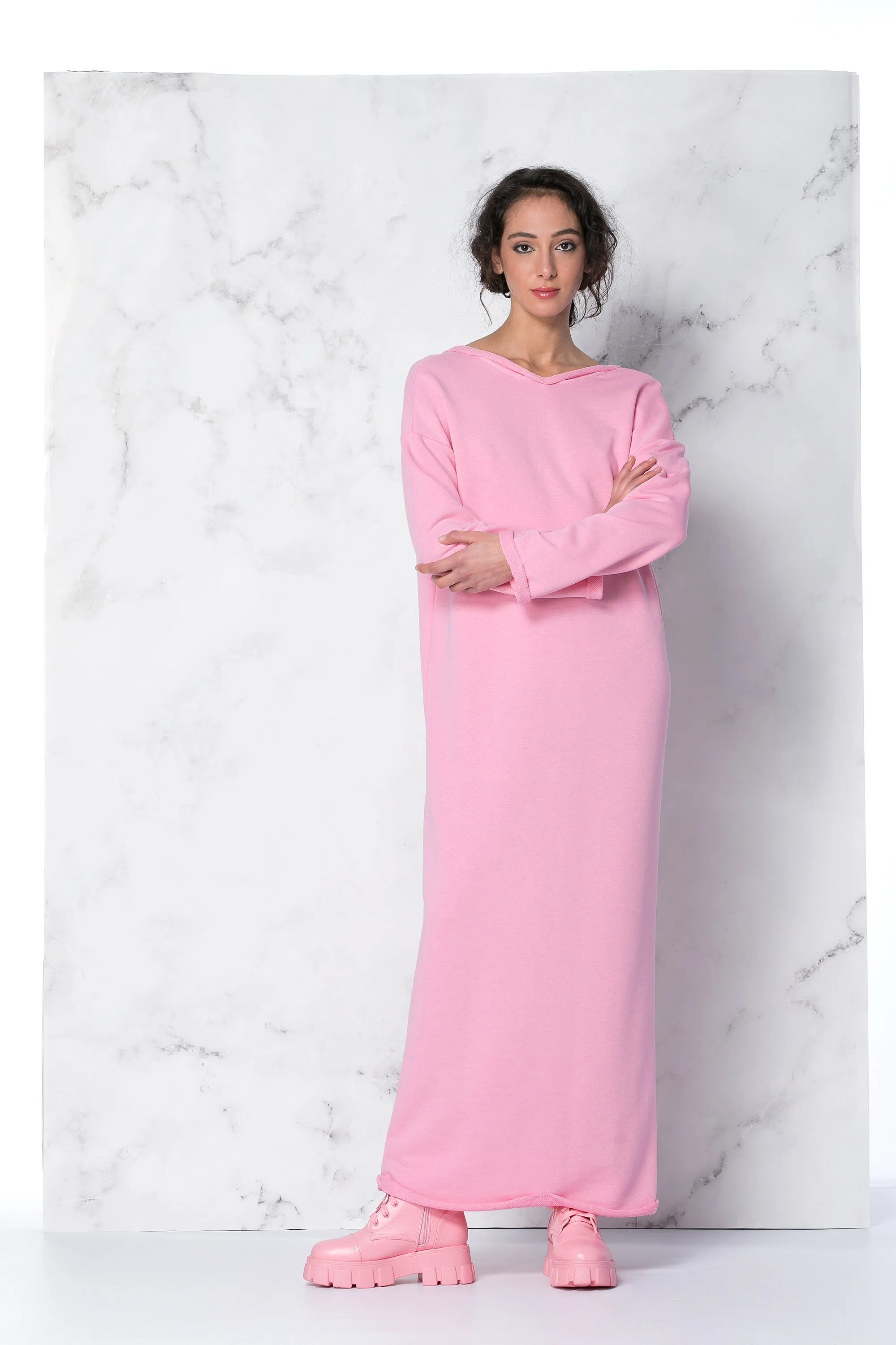 Pink Dress Women, Backless Caftan Dress, Loungewear Dress, Maxi Dress, Cut Out Dress, Avant Garde Dress, Extravagant Dress, Kaftan Dress
