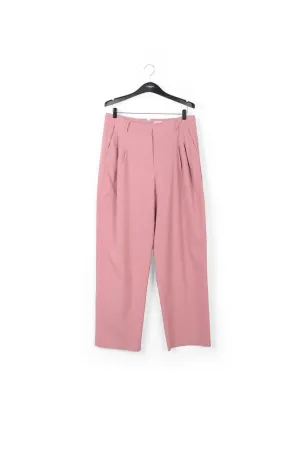 Pink pinstriped tailored pants
