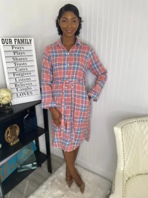 Plaid shirt dress  1