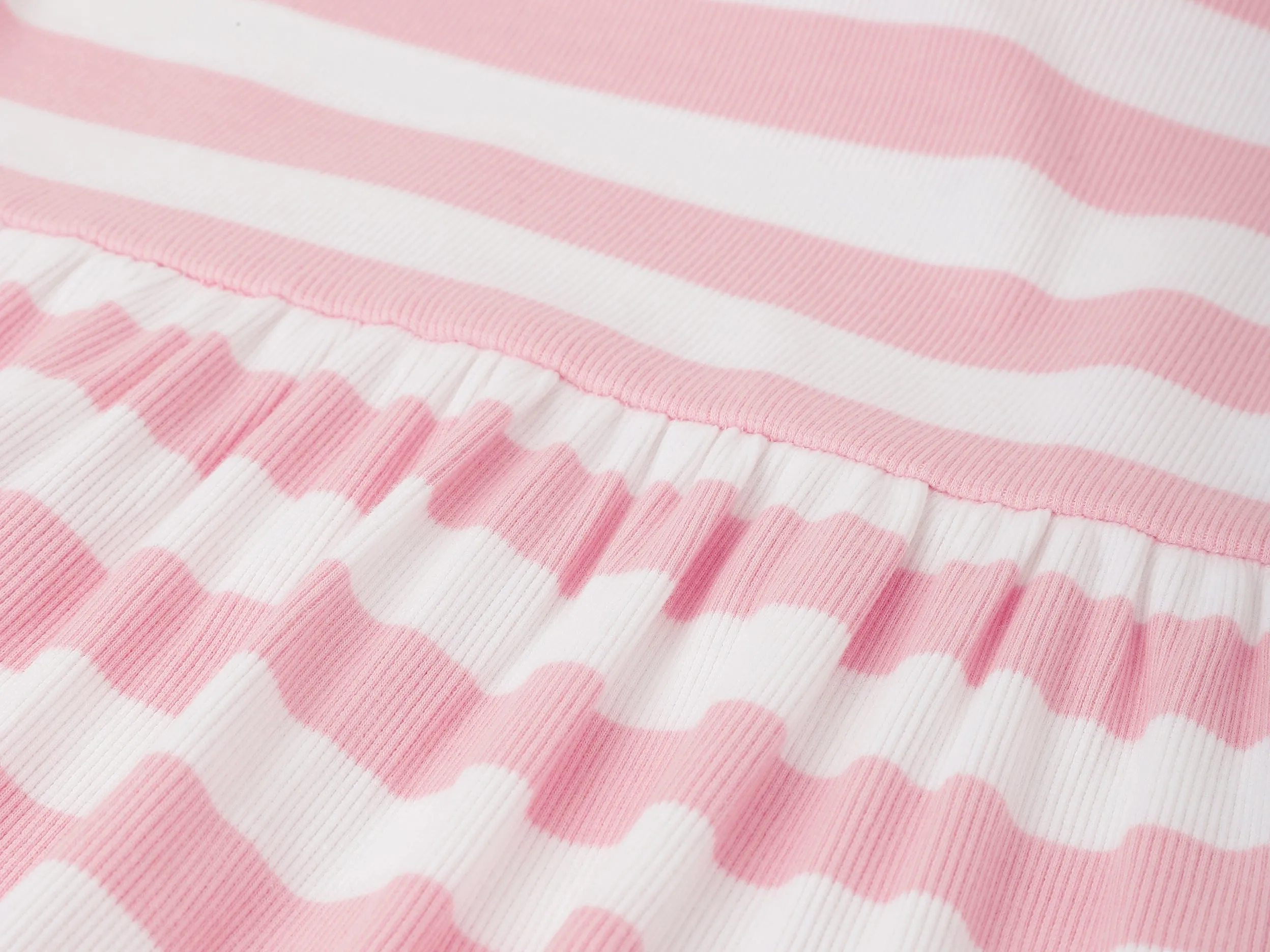 Polo Neck Striped T-Shirt Midi Dress