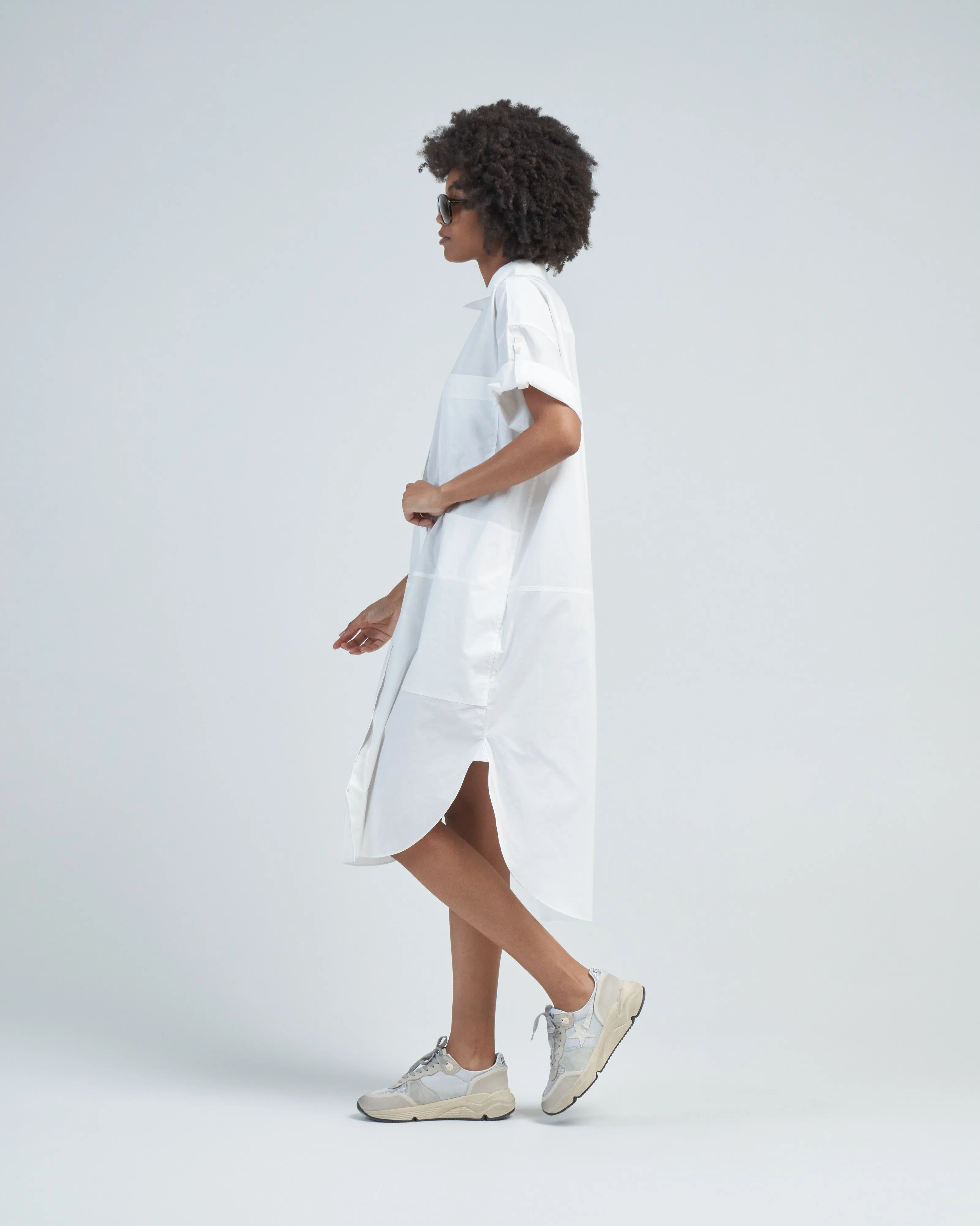 poplin short sleeve shirt dress