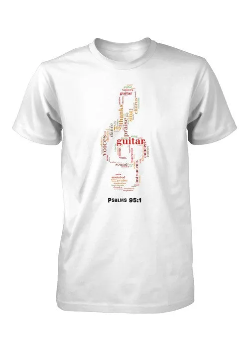 Praise God Worship Sing To The Lord Music Treble G Clef Christian T-shirt for Men