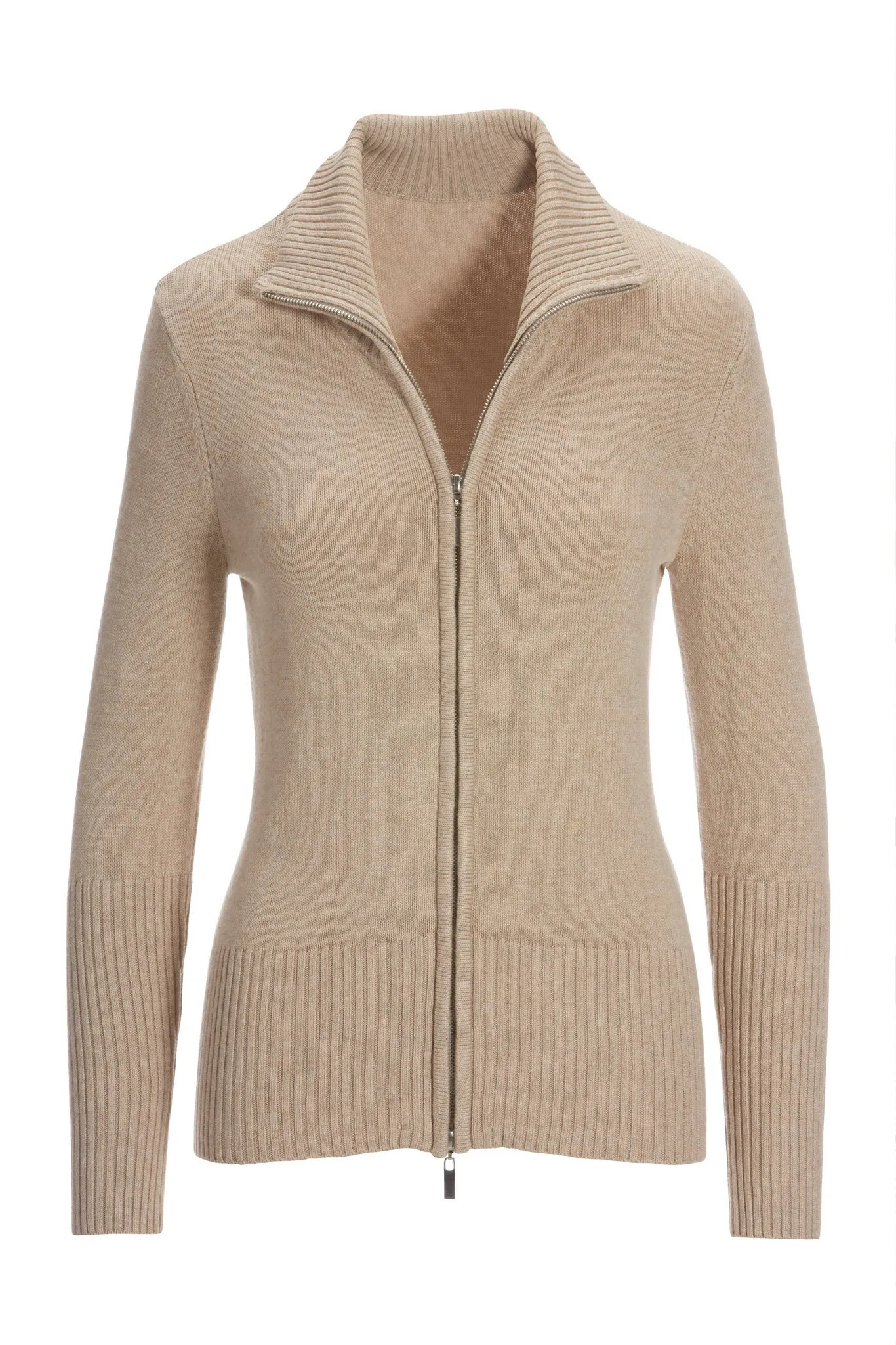 PROPER ZIP UP CARDI Heathered Oatmeal