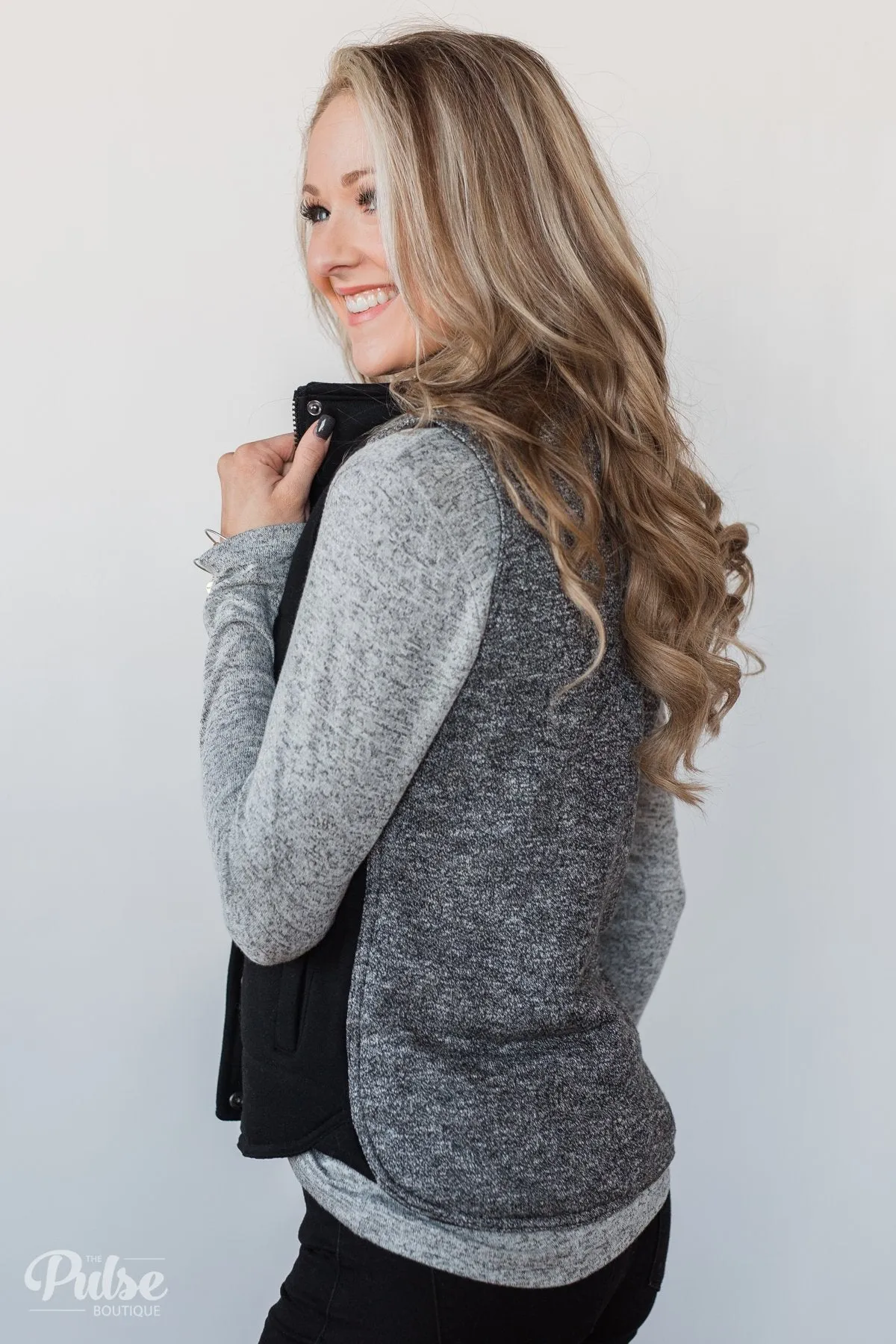 Puffer Vest- Charcoal & Black