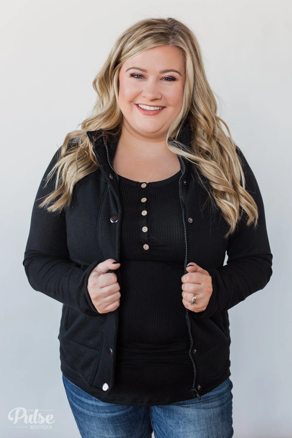 Puffer Vest- Charcoal & Black