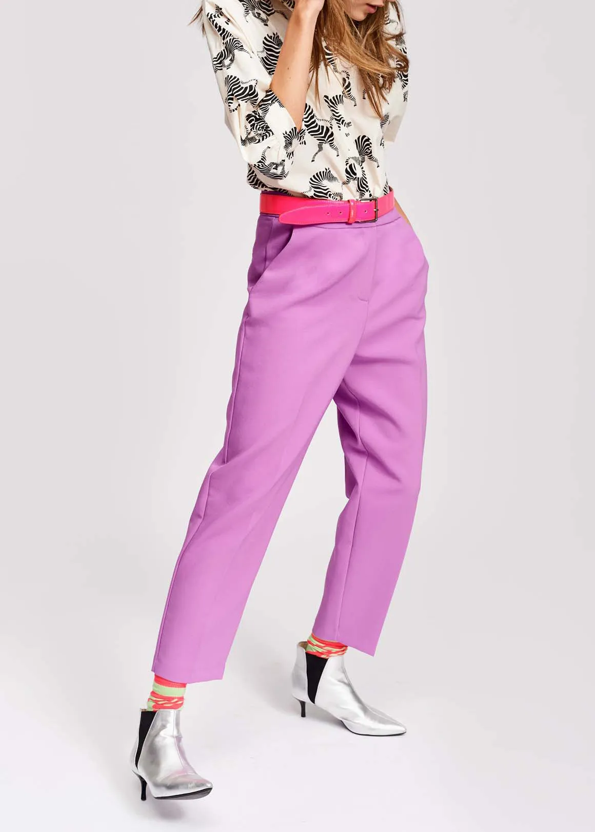 Purple classic tailored trousers