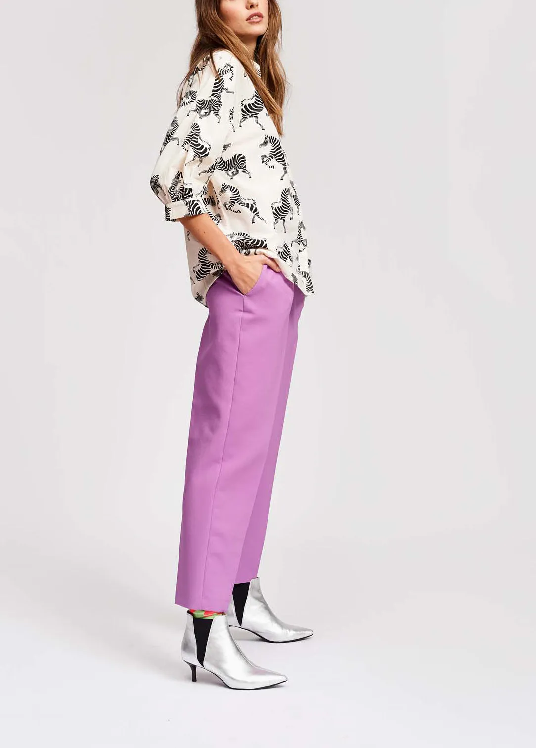 Purple classic tailored trousers