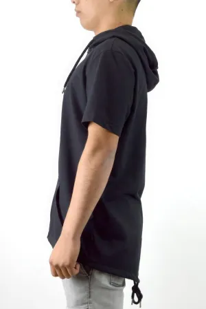 "Men's Casual Short Sleeve Zip-up Hoodie Tops"