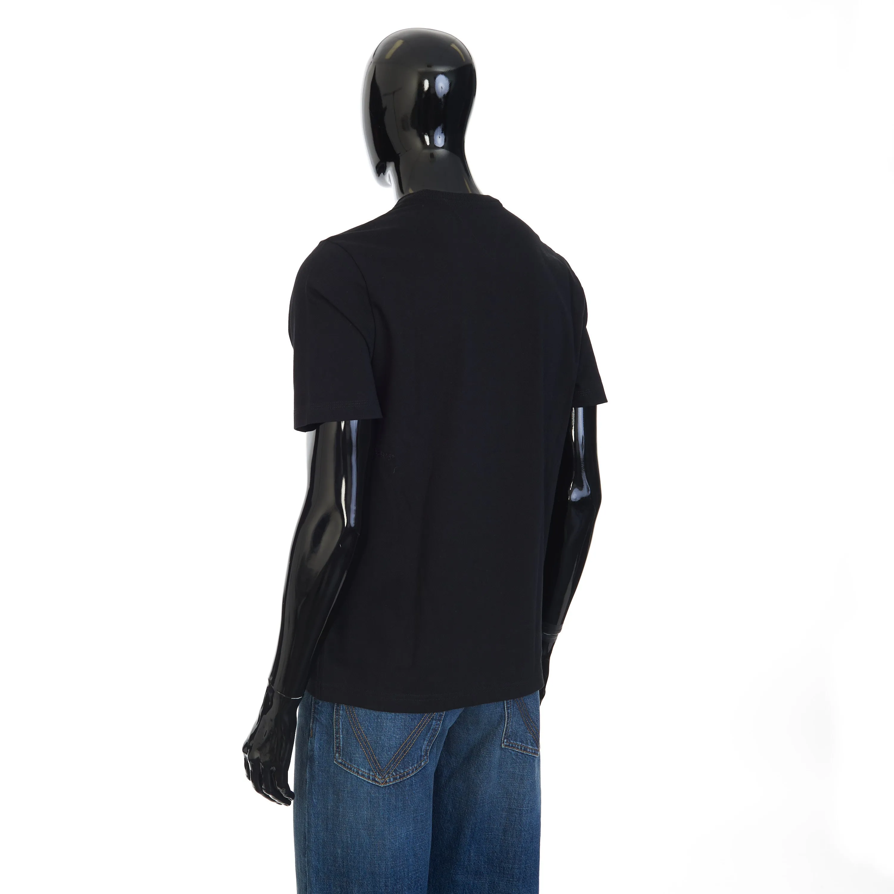 "Sunrise" Light Crewneck T-shirt In Black Cotton