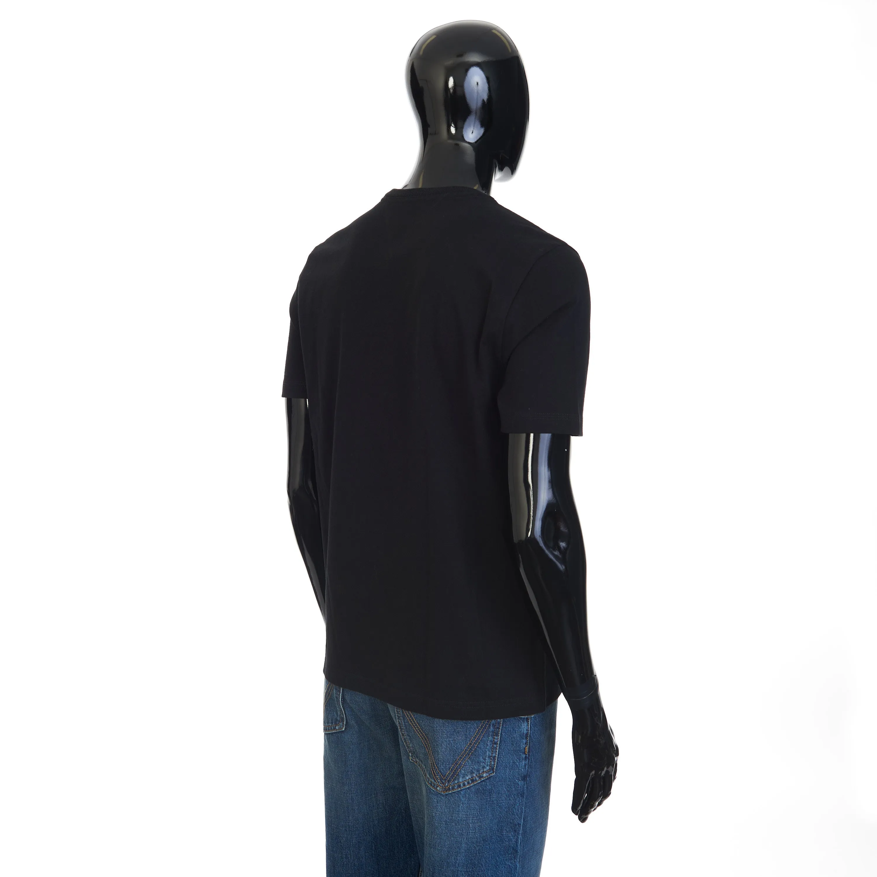 "Sunrise" Light Crewneck T-shirt In Black Cotton