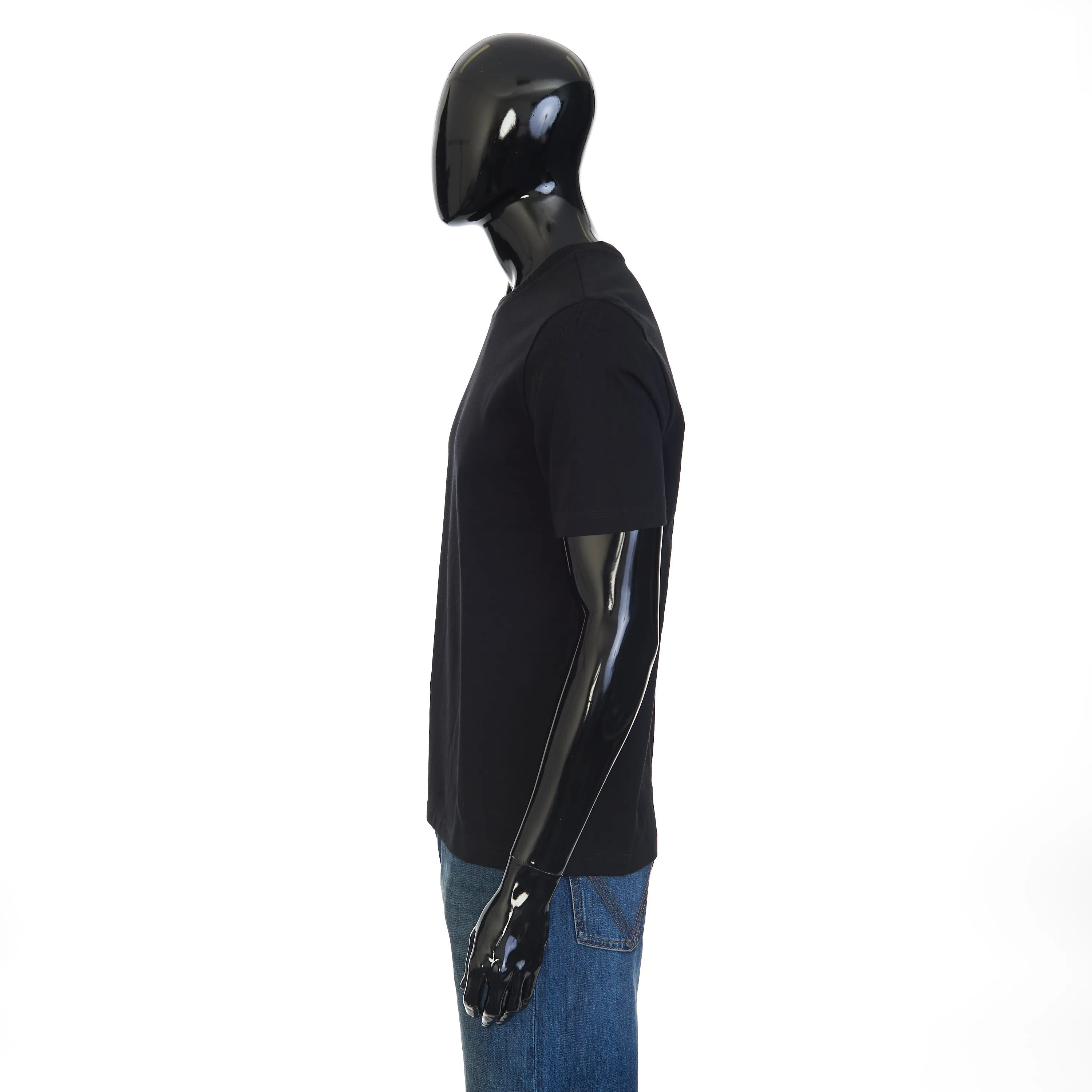 "Sunrise" Light Crewneck T-shirt In Black Cotton