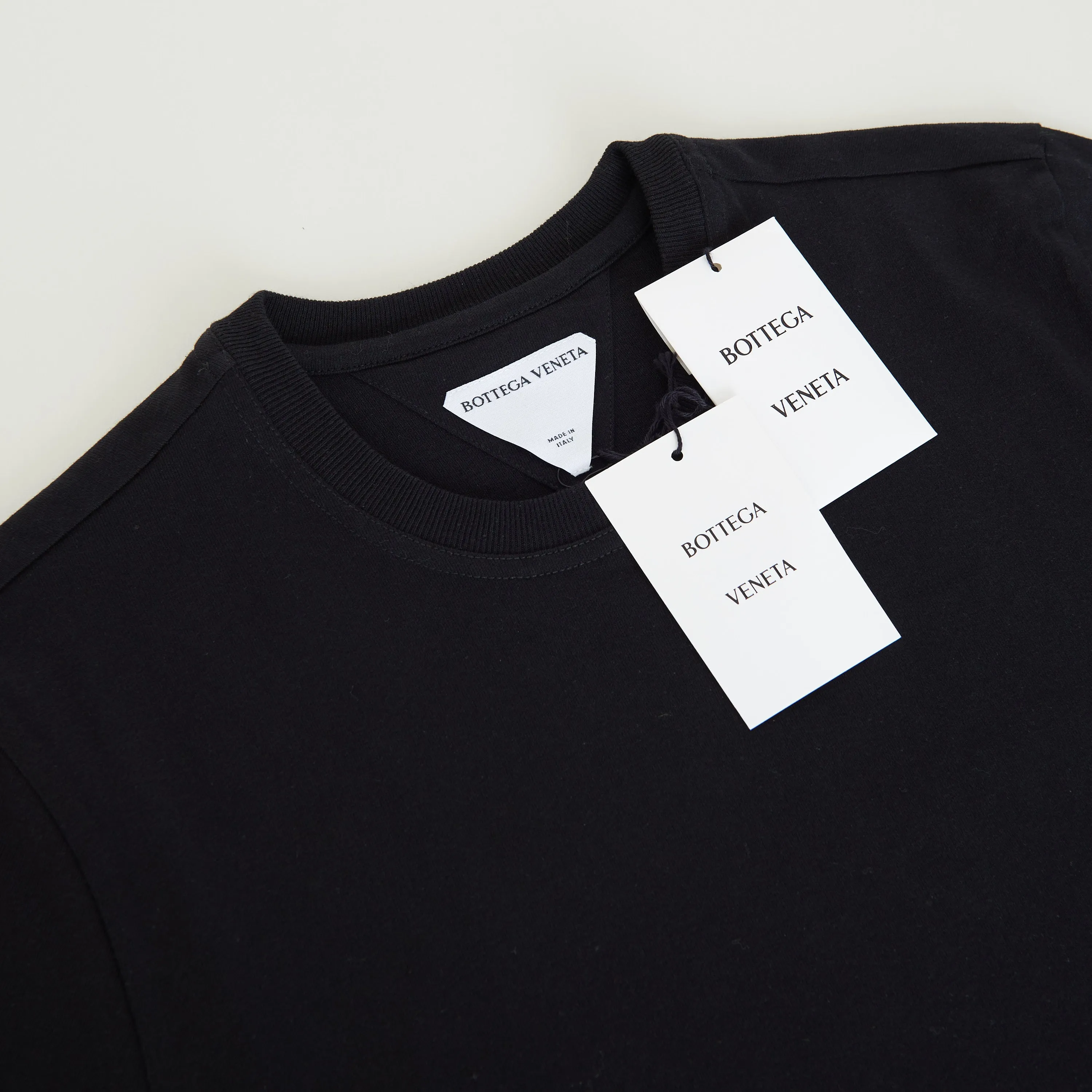 "Sunrise" Light Crewneck T-shirt In Black Cotton