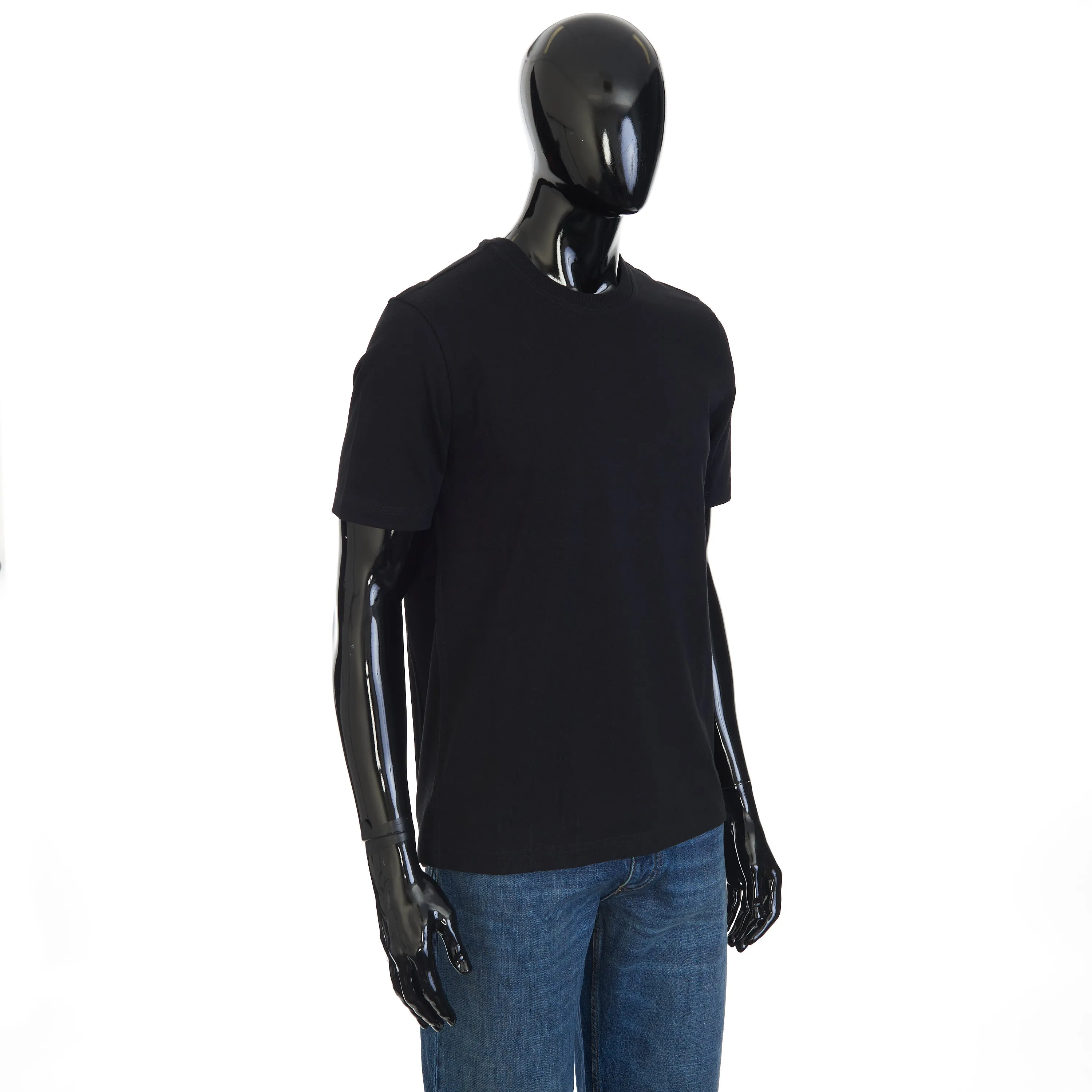 "Sunrise" Light Crewneck T-shirt In Black Cotton