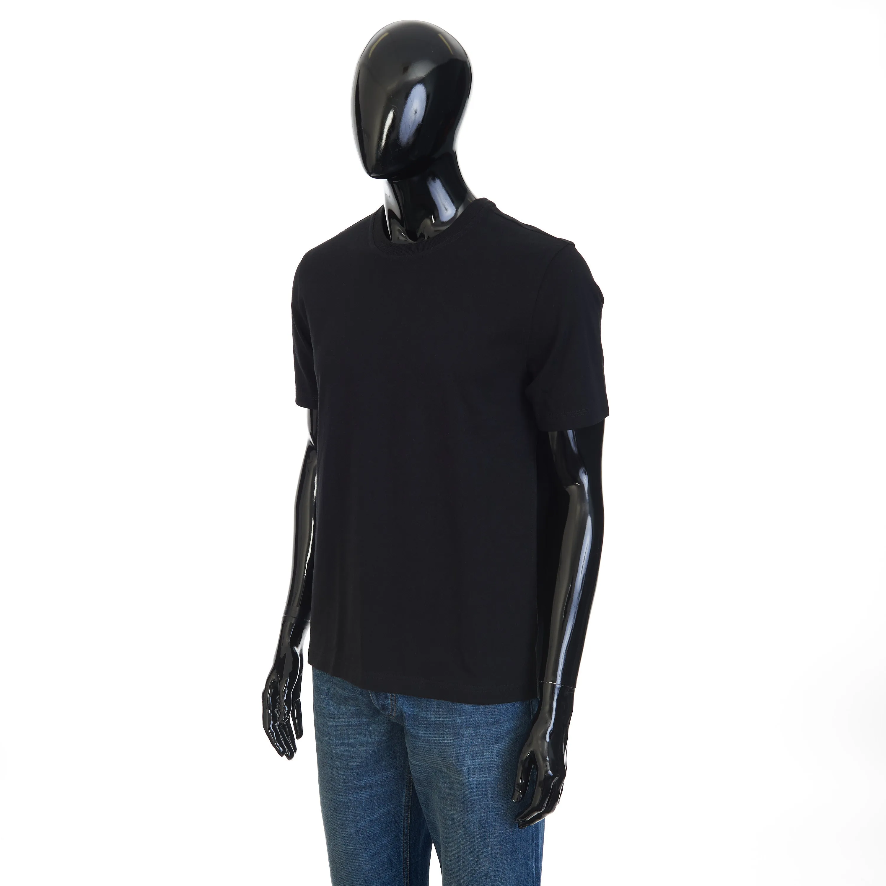 "Sunrise" Light Crewneck T-shirt In Black Cotton