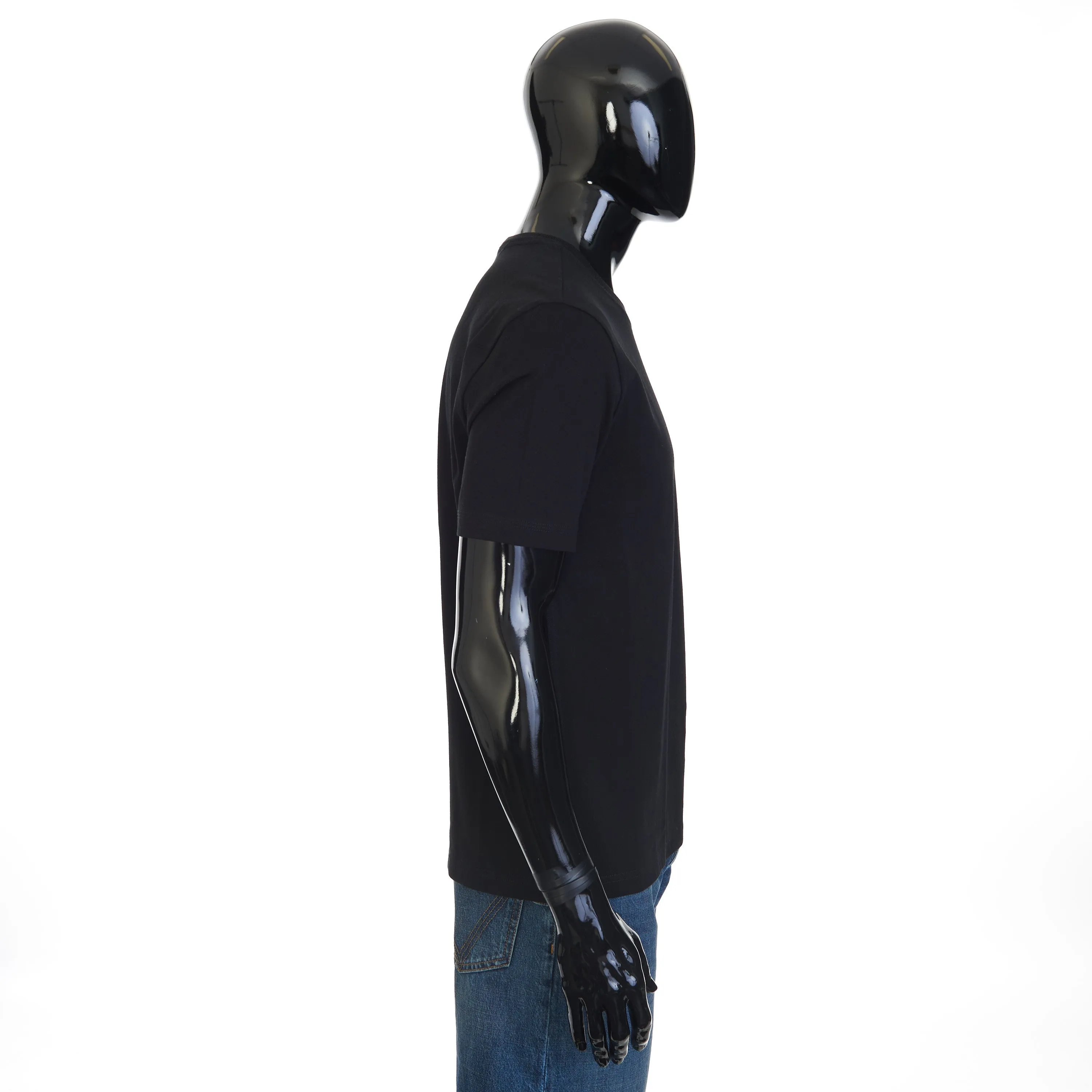 "Sunrise" Light Crewneck T-shirt In Black Cotton
