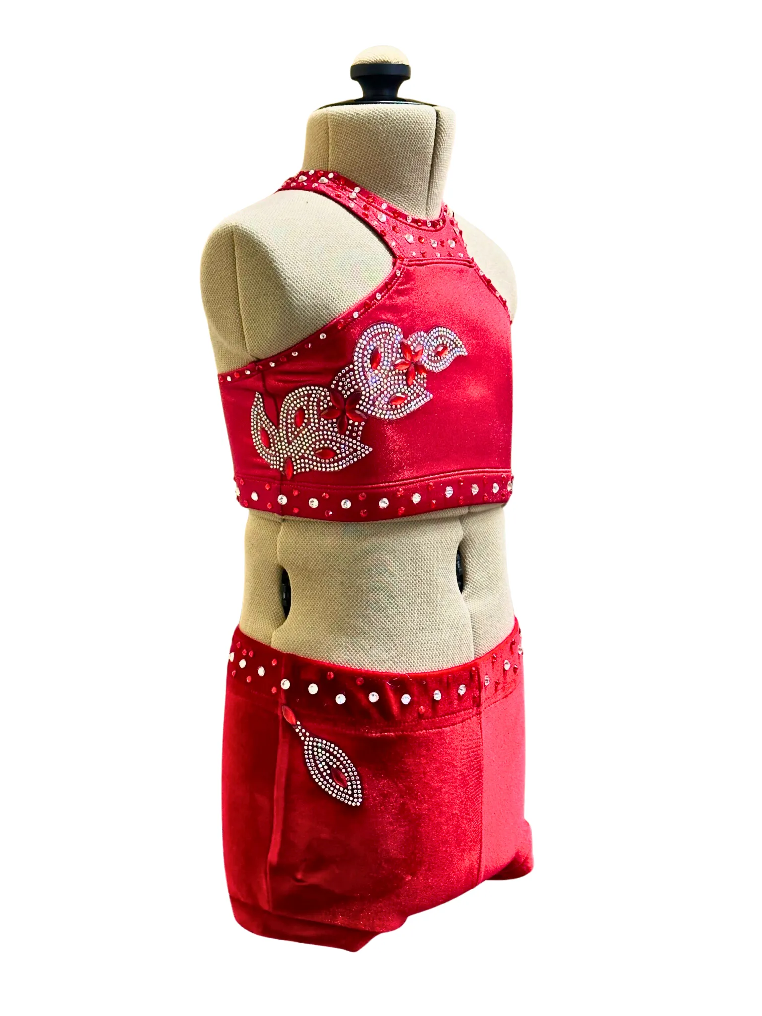 Racing Red Crop Top & Shorts Set