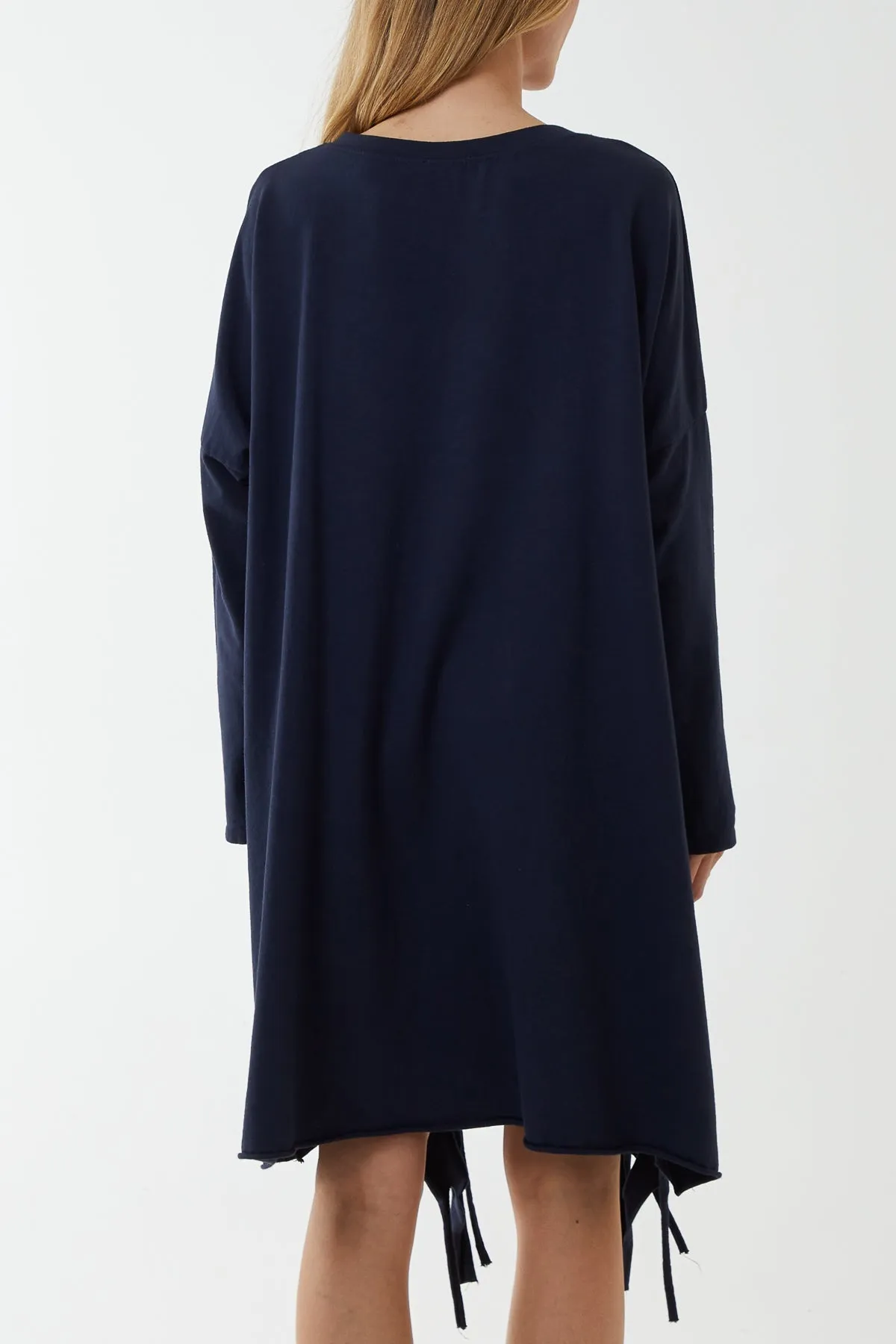 Raw Edge Sweatshirt Dress