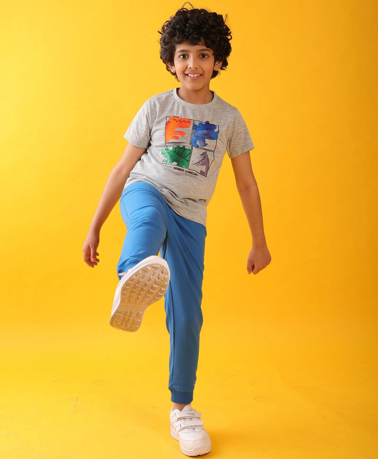 RAWRSOME DINO ROYAL SUMMER JOGGER SET - GREY/ROYAL