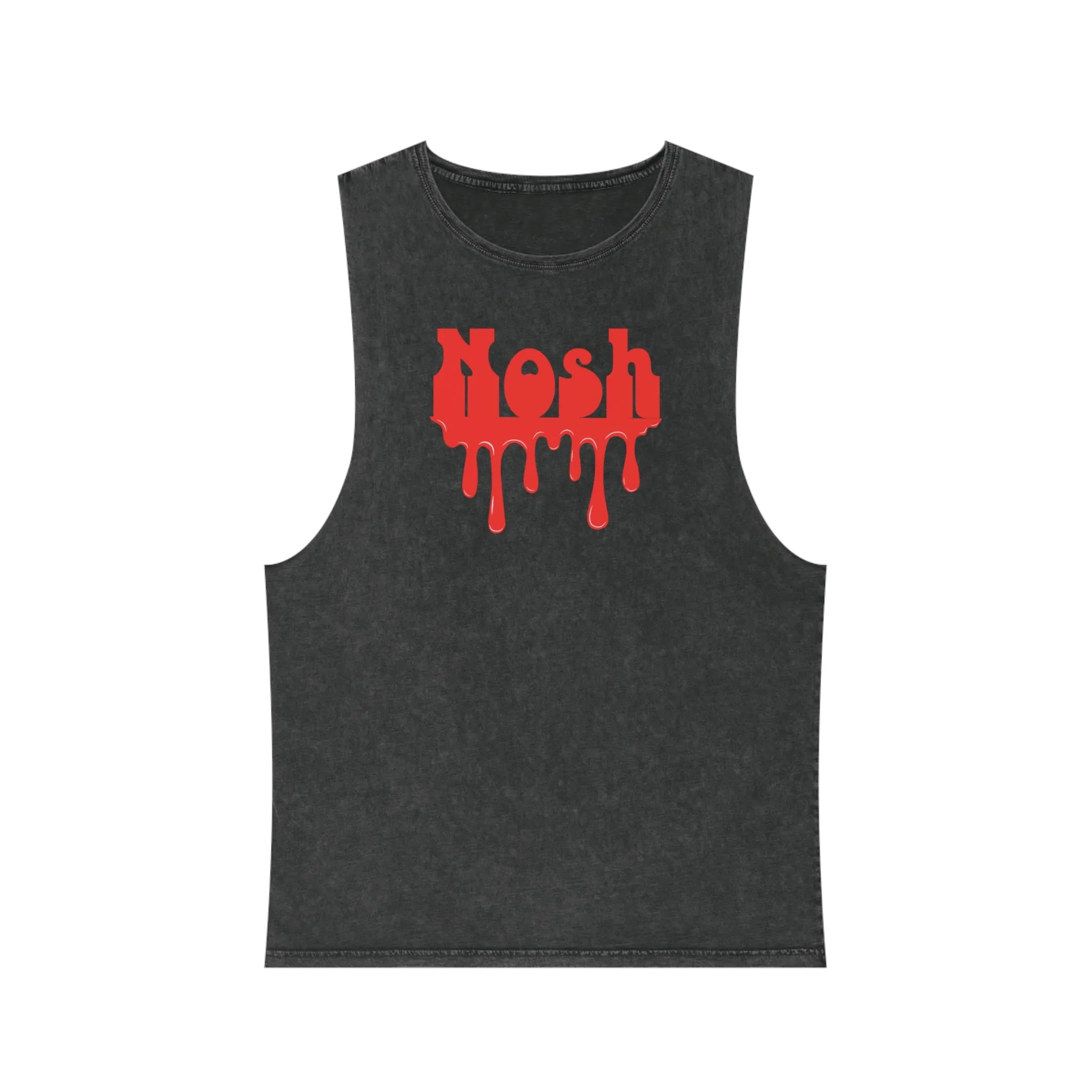 Red Dripping Nosh Unisex Stonewash Tank Top