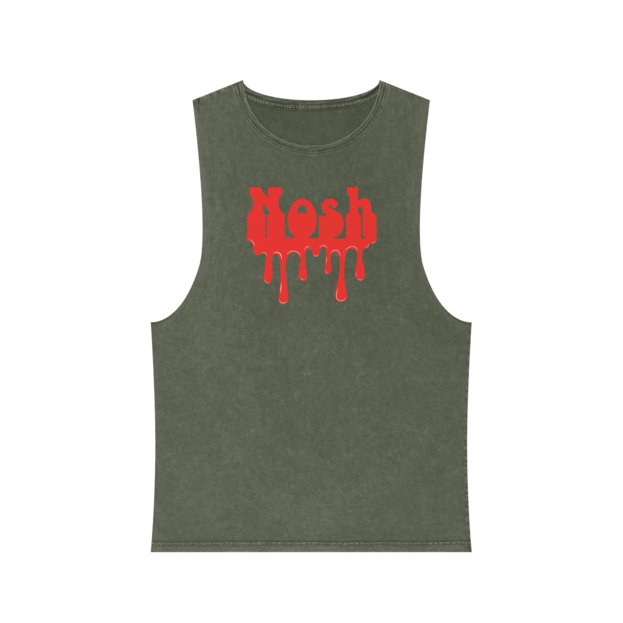 Red Dripping Nosh Unisex Stonewash Tank Top