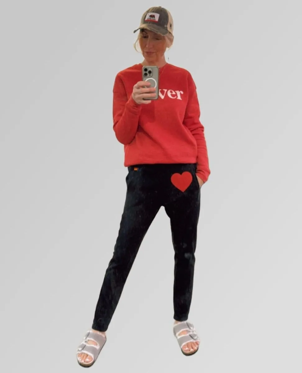 Red Heart Sweatpant Charcoal