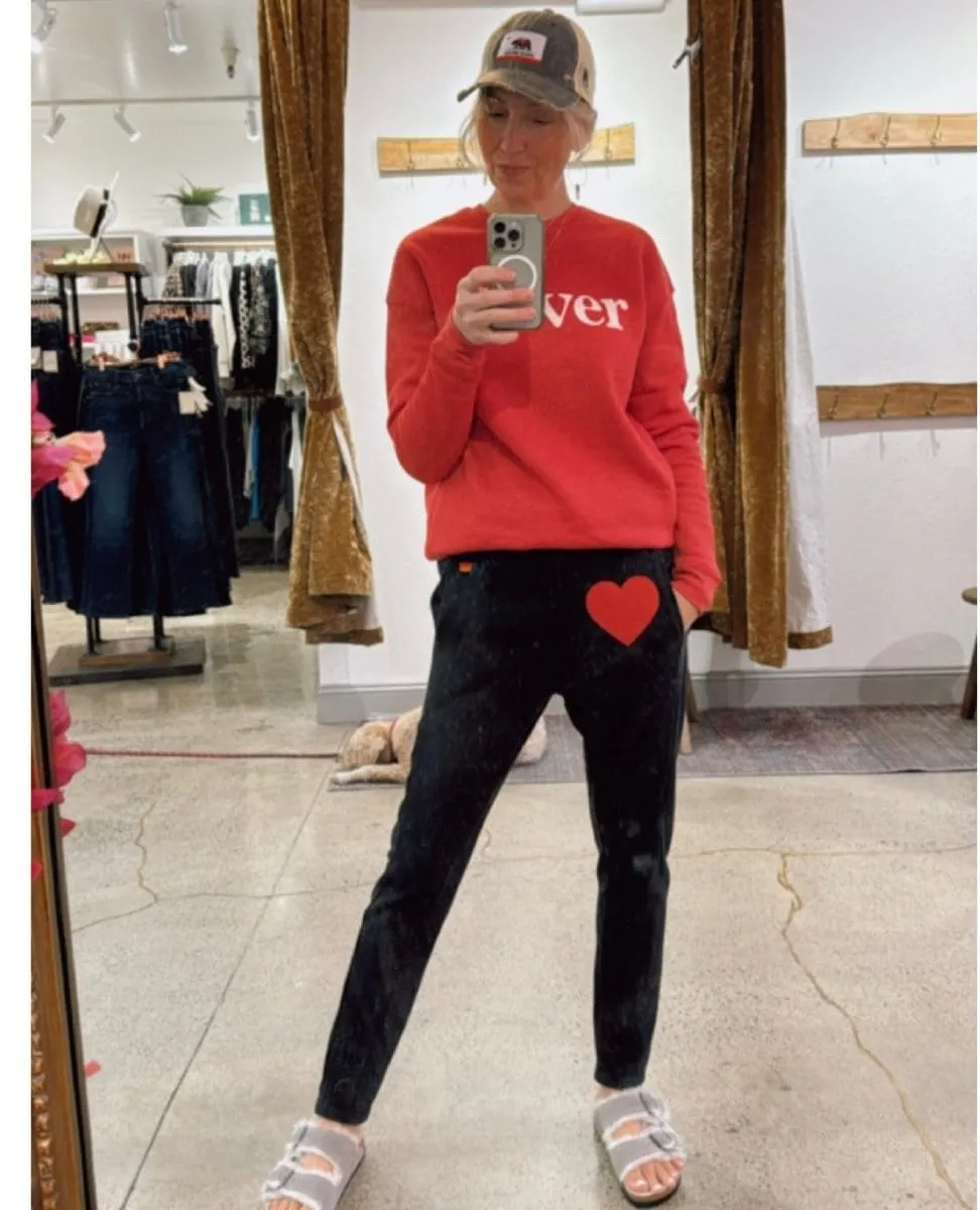 Red Heart Sweatpant Charcoal