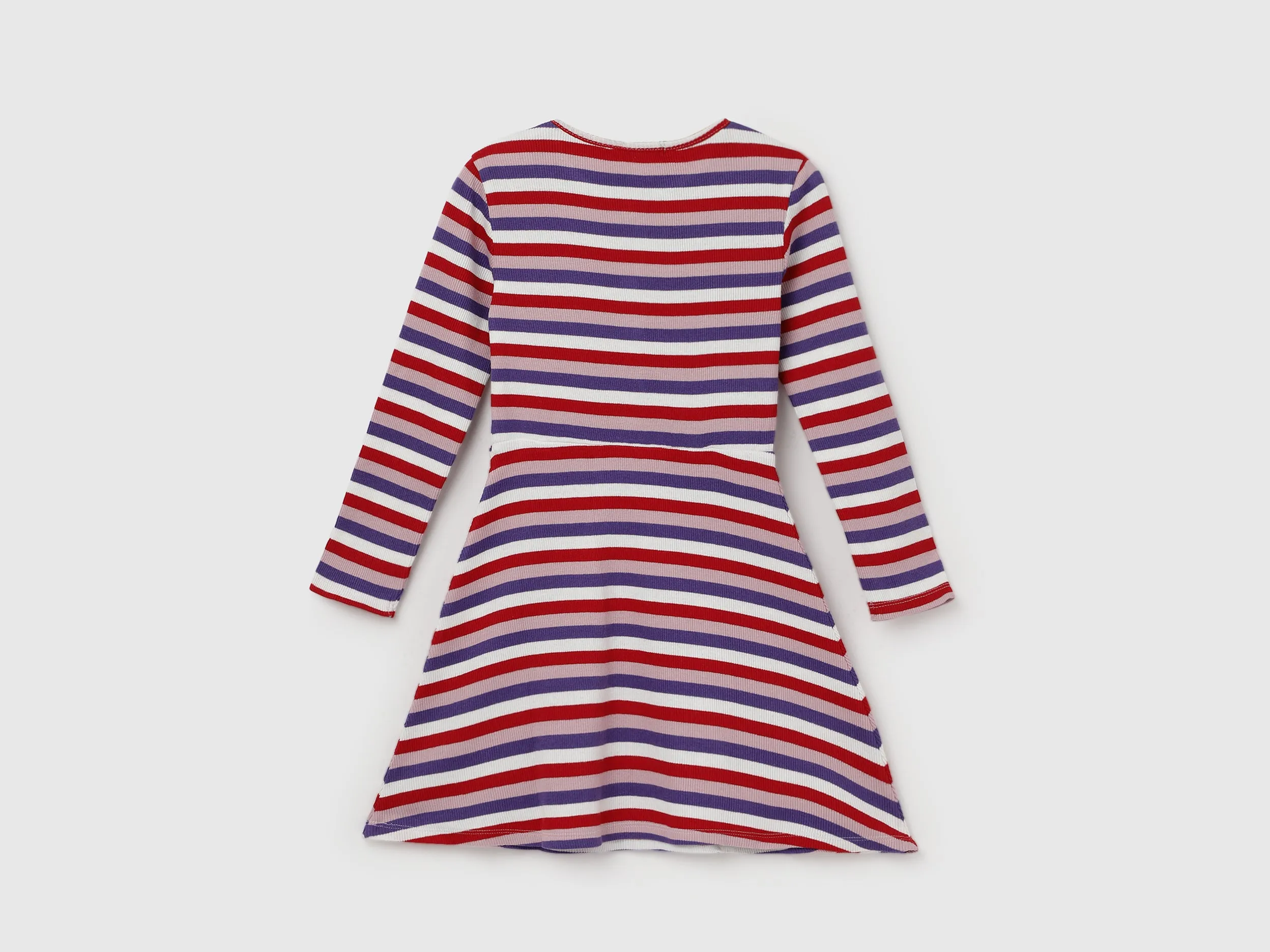 Regular Round Neck Striped Dresses