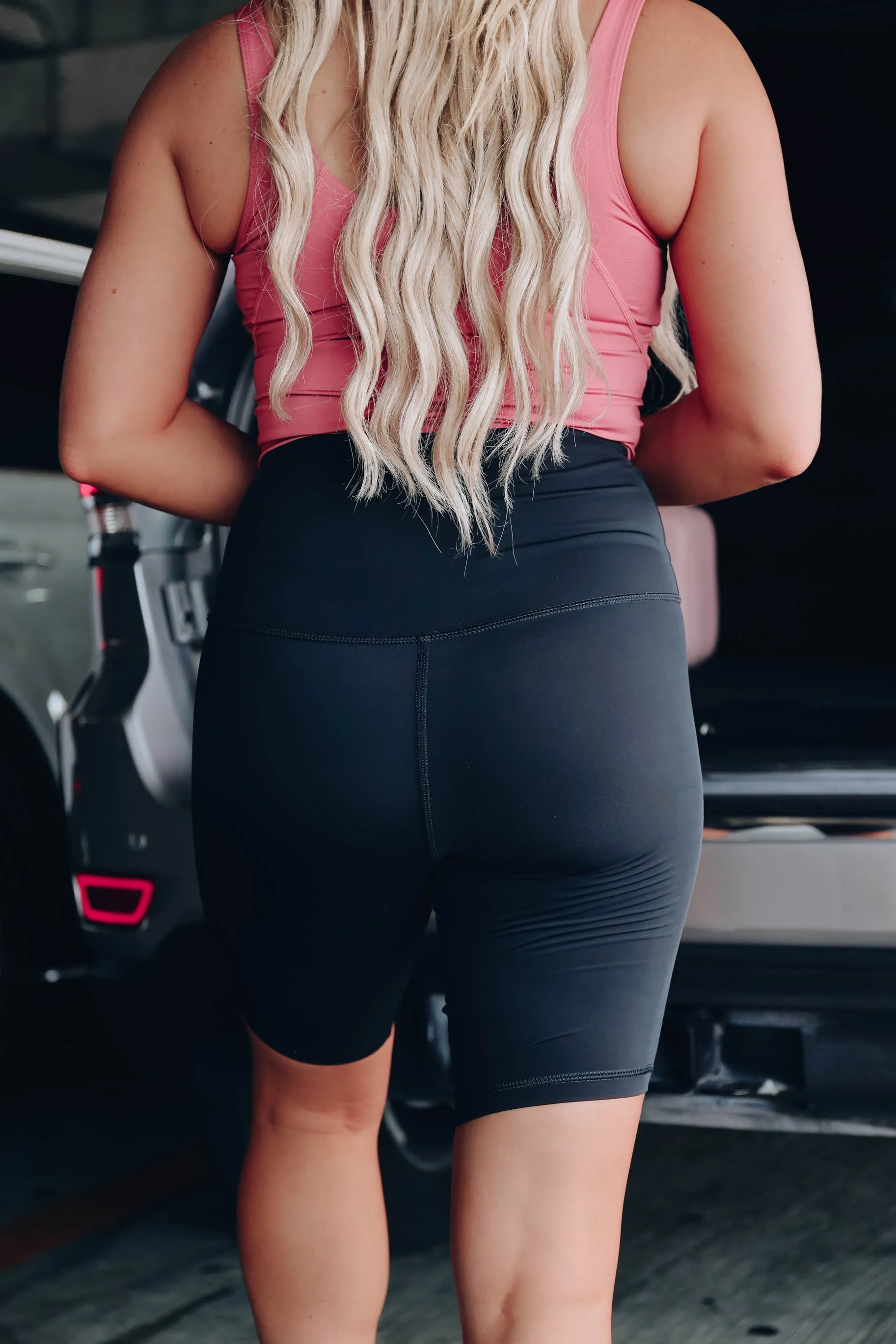 Rest Day High-Waisted Biker Shorts - Black