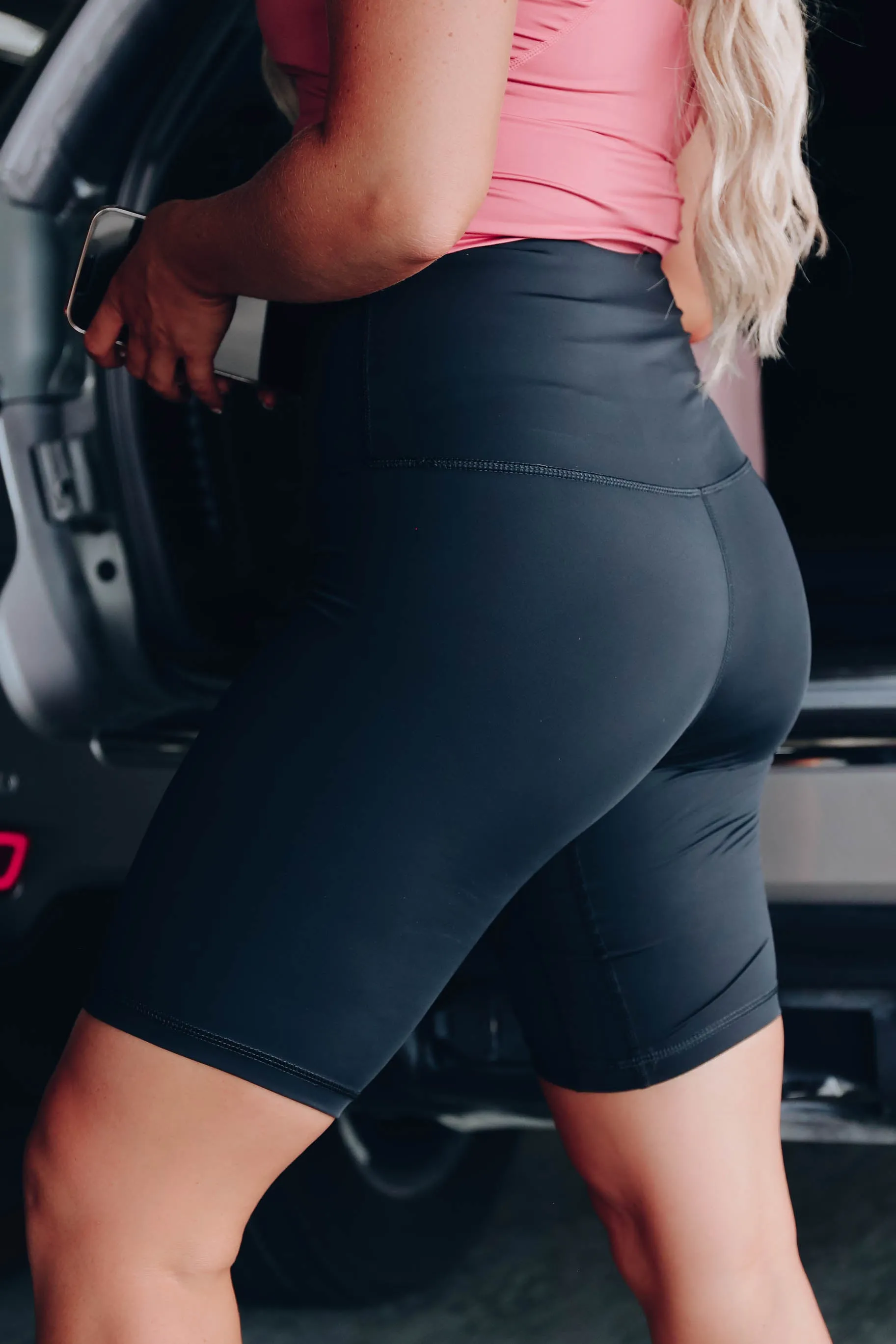 Rest Day High-Waisted Biker Shorts - Black