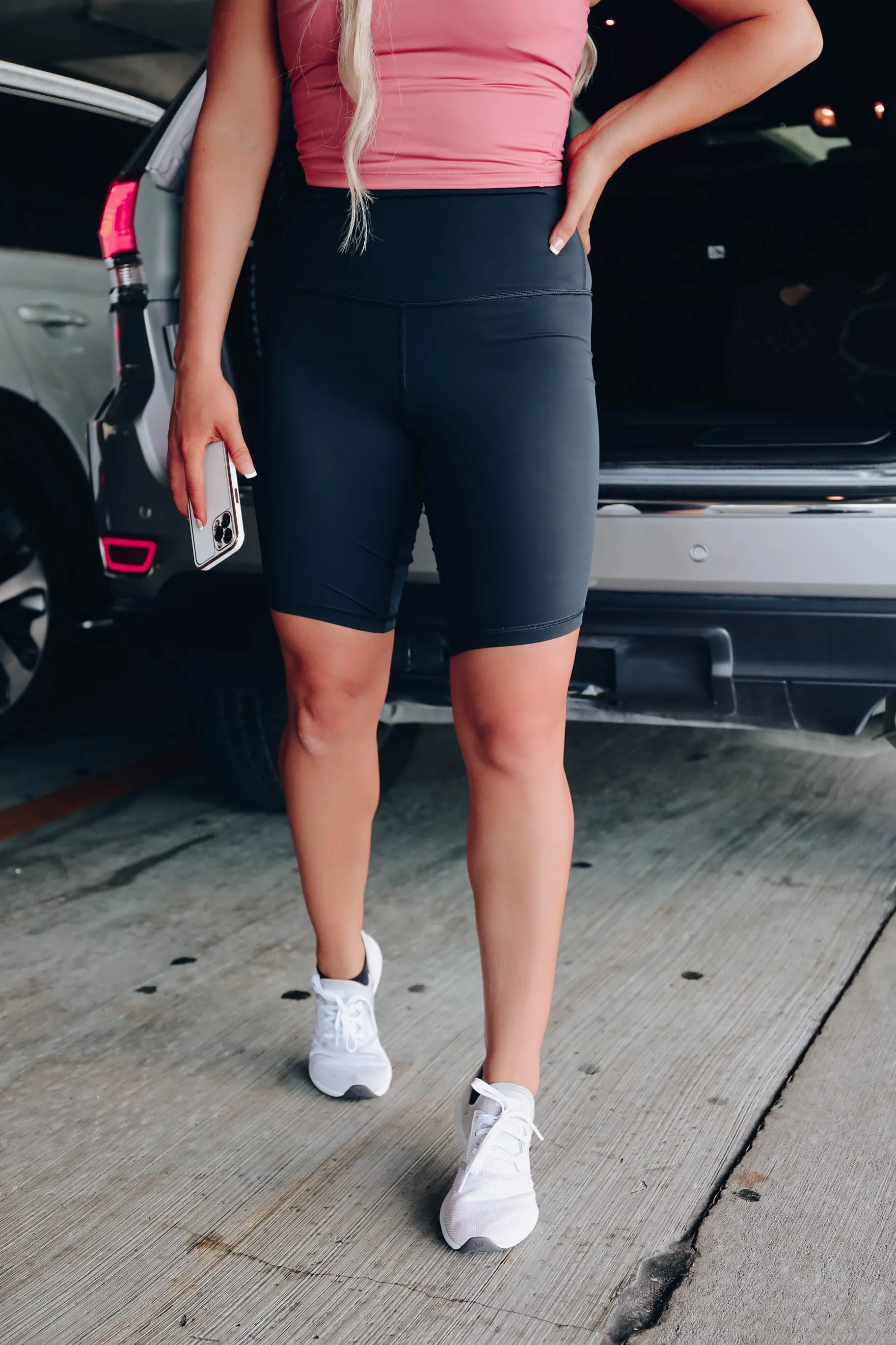 Rest Day High-Waisted Biker Shorts - Black
