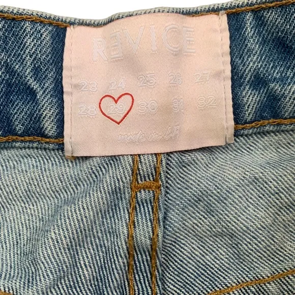 REVICE High-waisted  Raw Hem Denim Shorts Size 29