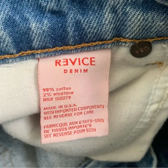 REVICE High-waisted  Raw Hem Denim Shorts Size 29