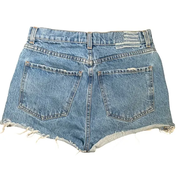 REVICE High-waisted  Raw Hem Denim Shorts Size 29