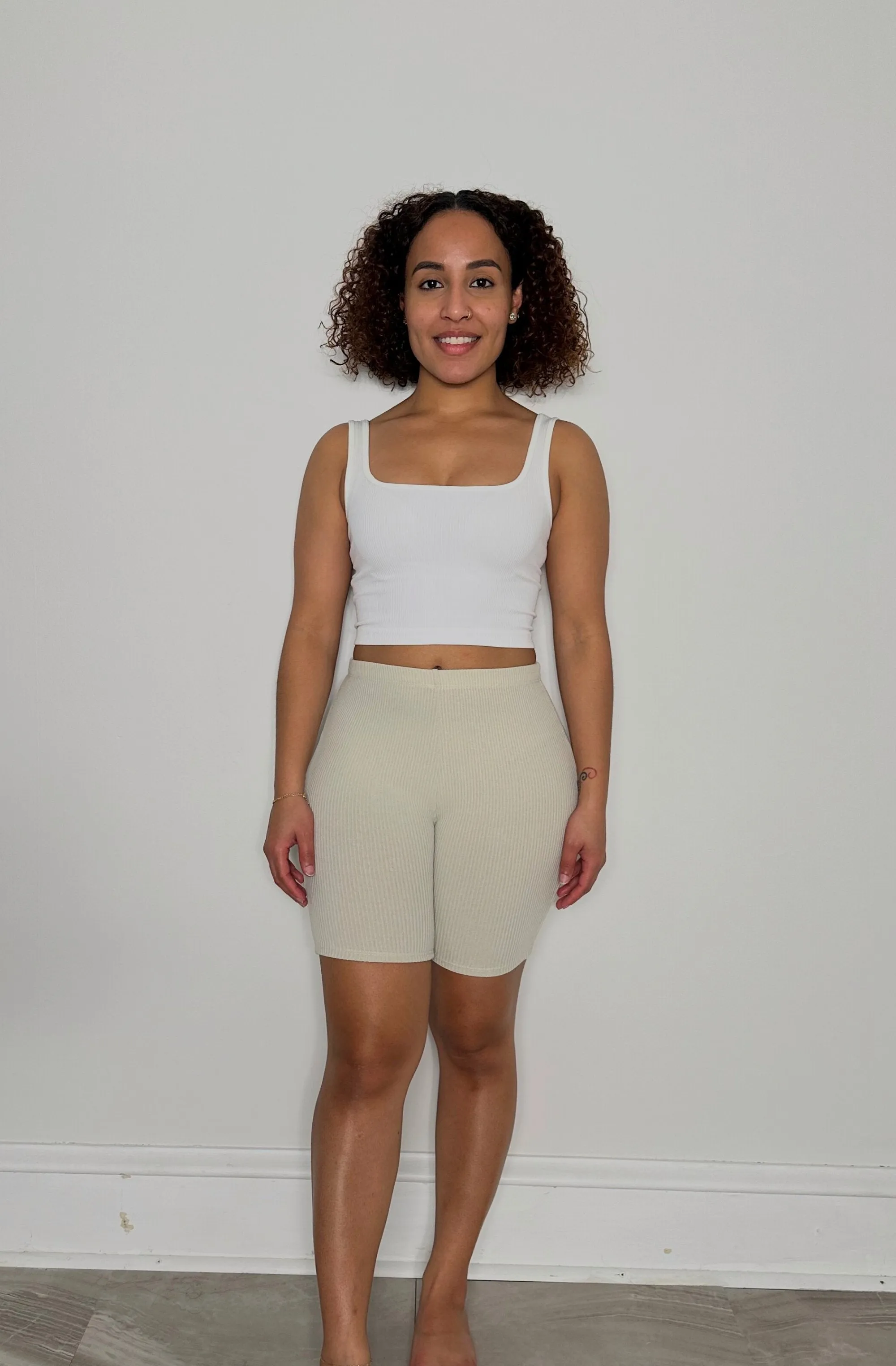 Rib Knit Biker Shorts