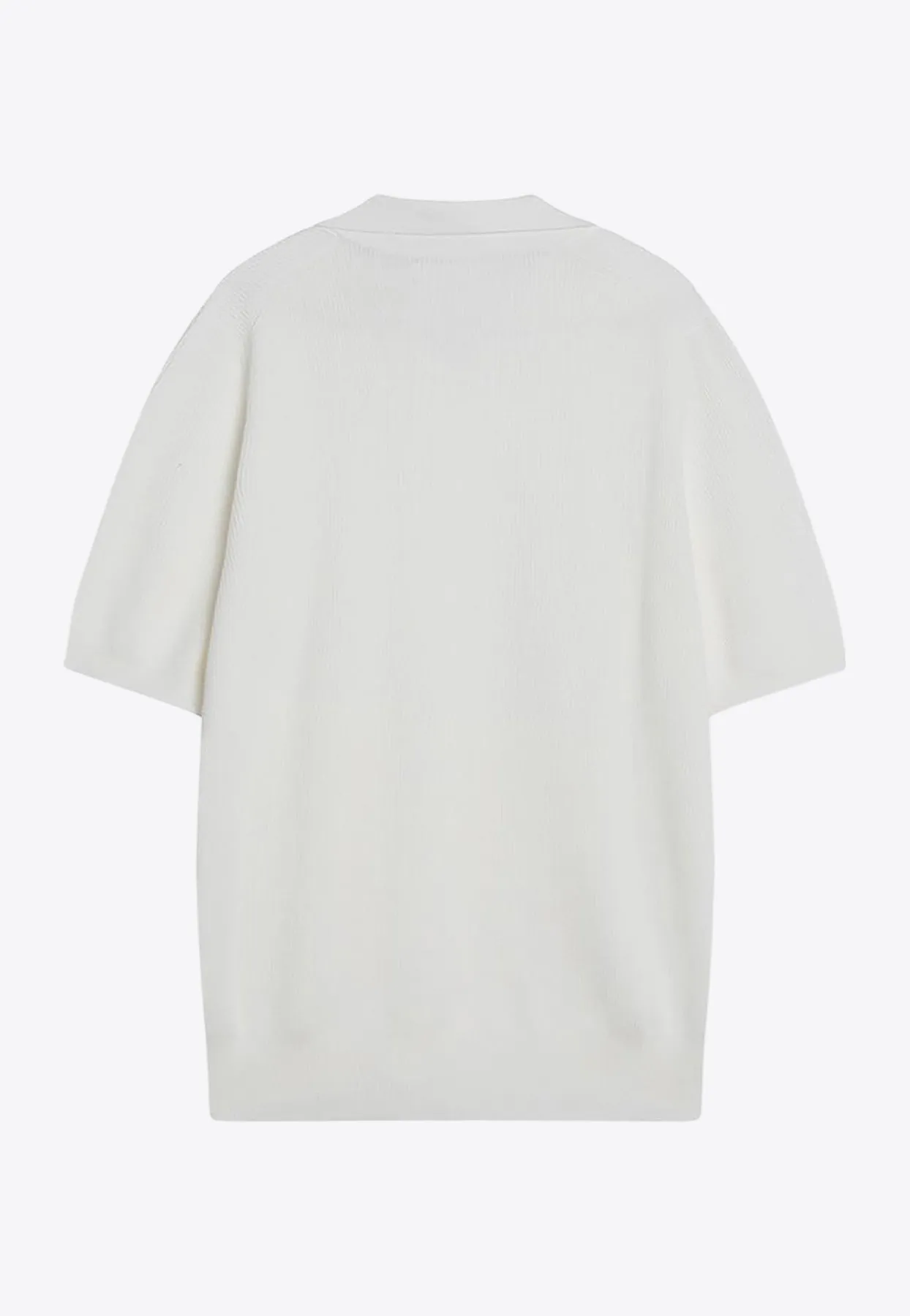 Rib Knit Short-Sleeved Polo T-shirt