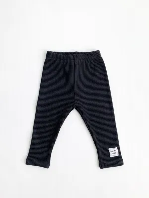 ribbed leggings | black