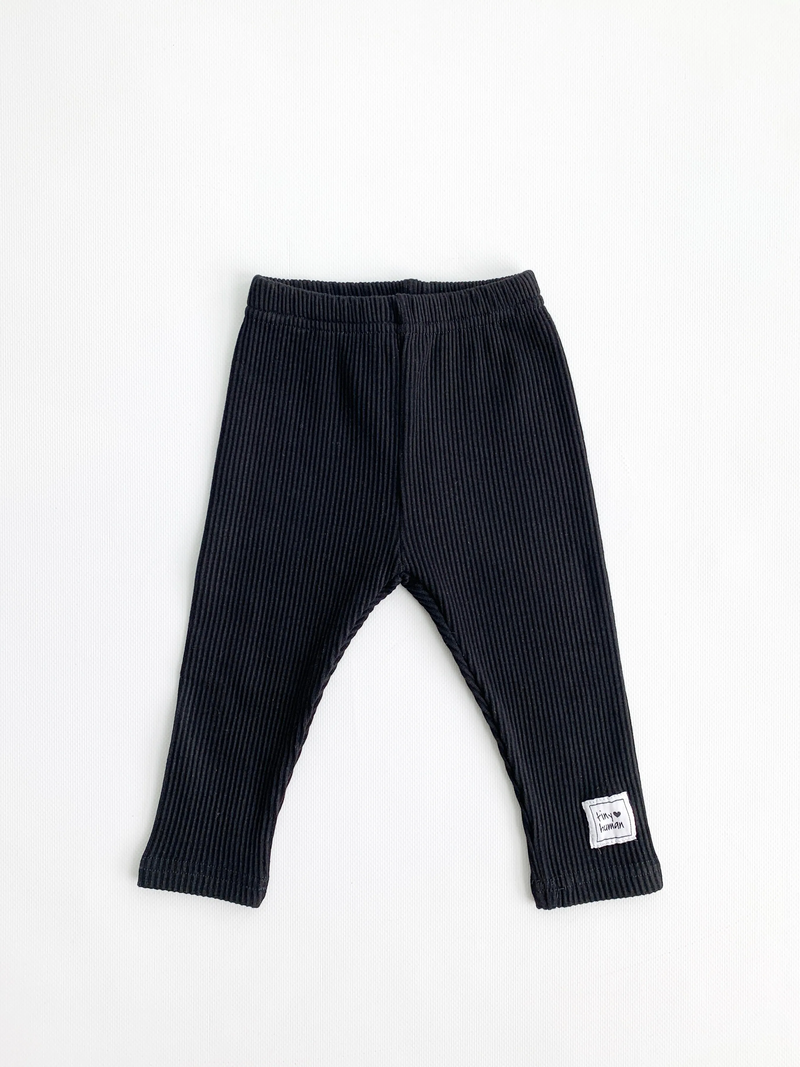ribbed leggings | black